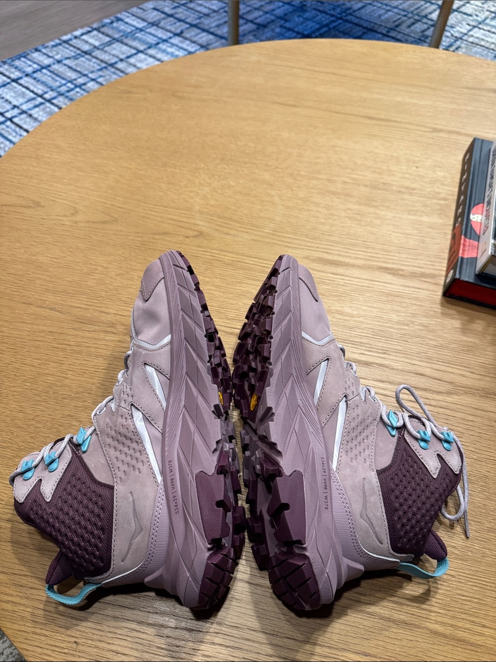 Hoka Women's Mauve and Plum High Top Trail Running Shoes - Picture 5 of 11